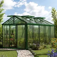 GFP 235 x 385 cm Tuinkas, Groene poedercoating RAL 6005, Actieset - Pro 2