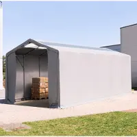 TOOLPORT Tenthal 4x12 m, PVC zeil, grijs, zonder statica