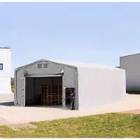 TOOLPORT Tenthal 8x10 m, PVC zeil, grijs, met statica (aarde)