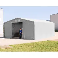TOOLPORT Tenthal 8x8 m, PVC zeil, grijs, zonder statica