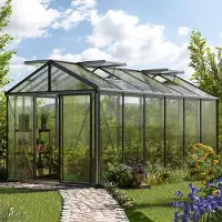 GFP 235 x 460 cm Tuinkas, Standaard Aluminium (natuur)