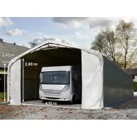 TOOLPORT Garagetent 6x24 m met ritssluitingen - 4,1x2,9m ingang - 2,6m zijwandhoogte, PRIMEtex 2300, grijs, zonder statica (zekerheidspluspakket)