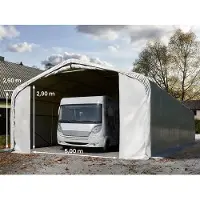 TOOLPORT Garagetent 7x21 m met ritssluitingen - 5,0x2,9m ingang - 2,6m zijwandhoogte, PVC 850, , grijs, zonder statica (zekerheidspluspakket)