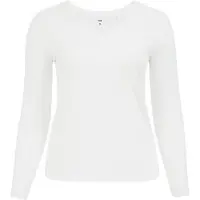 We fashion - Dames T-shirt met V-hals - Curve - Wit - Katoen - Plus Size Maat: 46
