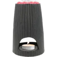 Scentchips Rib Rond Waxbrander - Geurbrander - Oliebrander - Wax Melts Brander - Aromabrander - Ook Geschikt Voor Essentiële Oliën - Geurolie - Waxmelts - Brons