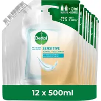 Dettol - Handzeep - Antibacterieel - Navulling Sensitive - 12x 500ML - Voordeelverpakking