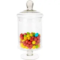 Excellent houseware Voorraadpot/snoeppot op voet - glas - 14 x 27 cm - Voorraadpot