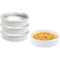 Cosy & Trendy Creme brulee schaaltjes - 4x - porselein - wit - D12 cm - Serveerschalen