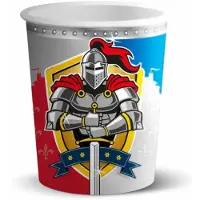 Folat 16x stuks ridder verjaardag thema feest bekers 250 ml - Feestbekertjes