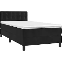 vidaXL Boxspring met matras fluweel zwart 80x200 cm