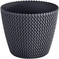 Prosperplast Bloempot - antraciet - buiten - D30 x H25cm - kunststof - Plantenpotten