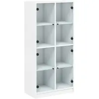 vidaXL Hoge kast met deuren 68x37x142 cm bewerkt hout wit