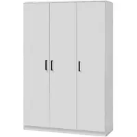 Interiax Kledingkast 'Lucas' 3-Deurs Wit (184x120x52)
