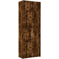 vidaXL Opbergkast 80x42,5x225 cm bewerkt hout gerookt eikenkleur