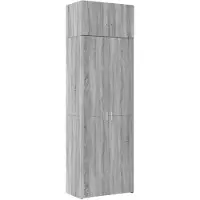 vidaXL Opbergkast 70x42,5x225 cm bewerkt hout grijs sonoma eikenkleur