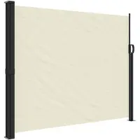 vidaXL Windscherm uittrekbaar 160x600 cm crèmekleurig