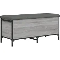 vidaXL Opbergbankje 102x42x45 cm bewerkt hout grijs sonoma eikenkleur