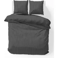 ISleep Satijnstreep Kussensloop - 60x70 cm - Antraciet