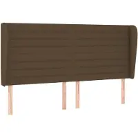 vidaXL Hoofdbord met randen 203x23x118/128 cm stof donkerbruin