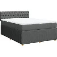 vidaXL Boxspring met matras stof donkergrijs 160x200 cm