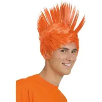 Folat pruik Mowhawk polyester oranje one-size