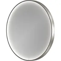 Balmani Secret rond badkamerspiegel Brushed Gunmetal Ø 60 cm met spiegelverlichting en anti-damp