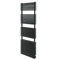 VIPERA Vesuvio dubbele handdoekradiator 60 x 180 cm centrale verwarming mat zwart zij- en middenaansluiting 2.175W