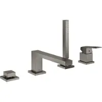 GROHE Badcombinatie Eurocube Viergats Hard Graphite Geborsteld