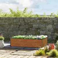 GFP 150 x 99 x 39 cm Moestuinbak, Laklaag met houtoptiek