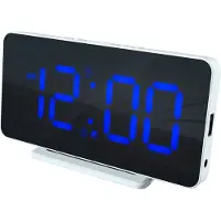 Caliber Wekker - Digitale Wekker - Slimline - Twee alarmen - Groot Dimbaar Blauw Display - Wit (HCG021X)