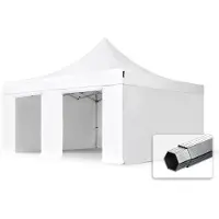 TOOLPORT 5x5 m Easy up partytent PVC met zijwanden, PROFESSIONAL alu 50mm, wit
