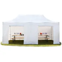 TOOLPORT 4x8 m Easy up partytent met zijwanden, PROFESSIONAL alu 50 mm, wit