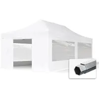 TOOLPORT 4x8 m Easy up partytent PVC met zijwanden (panorama), PROFESSIONAL alu 50mm, wit