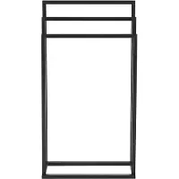 Beliani Handdoekhouders + handdoekhaken, Handdoekenrek zwart 45 x 84 cm 3 armen CHARRAS