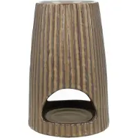 Scentchips Rib Rond Waxbrander - Geurbrander - Oliebrander - Wax Melts Brander - Aromabrander - Ook Geschikt Voor Essentiële Oliën - Geurolie - Waxmelts - Brons