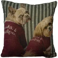 Mars & More kussen fluweel preppy kerst honden 45x45cm*