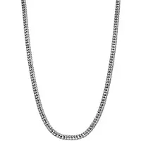 Lucardi Kinder Stalen ketting gourmet met anitque finish - Ketting - Staal - Zilver - 42 cm