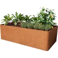 PRIMEYARD 200 x 107 x 60 cm Moestuinbak, cortenstaal, roest look, Incl. bodem met gaten