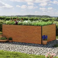 GFP 195 x 150 x 77 cm Moestuinbak, Laklaag met houtoptiek
