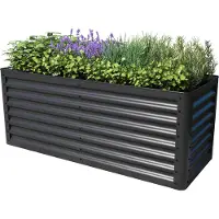 PRIMEYARD 150 x 60 x 60 cm Moestuinbak, staal, antraciet