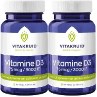 Vitakruid 2x Vitamine D3 75 Mcg 3000Ie 60 vegacapsules