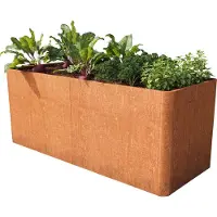 PRIMEYARD cortenstaal Moestuinbak Mario 200x80x60 cm, Set incl. geperforeerde bodem, roest look