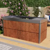 PRIMEYARD 200 x 85 x 77 cm Moestuinbak, cortenstaal, roest look, Incl. moestuinbak opzetstuk