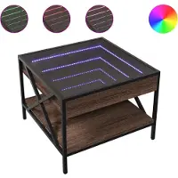 vidaXL Salontafel met Infinity LED 50x50x38 cm bruin eikenkleurig