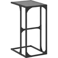vidaXL Bijzettafel met zwart glazen blad 40x30x61,5 cm staal