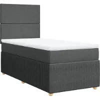 vidaXL Boxspring met matras stof donkergrijs 90x200 cm