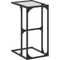 vidaXL Bijzettafel met transparant glazen blad 40x30x61,5 cm staal