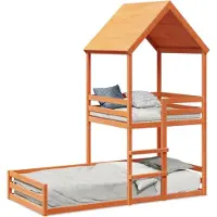 vidaXL Kinderbed met huisje massief grenenhout wasbruin 80x200 cm