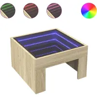 vidaXL Salontafel met Infinity LED 50x50x30 cm sonoma eikenkleurig