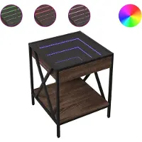 vidaXL Nachtkastje met Infinity LED 40x40x49 cm bruin eikenkleurig